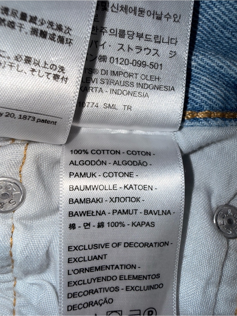 Levi’s 501 Original Light Wash Straight Leg Jeans 29x26 100% Cotton Button Fly - Picture 12 of 12